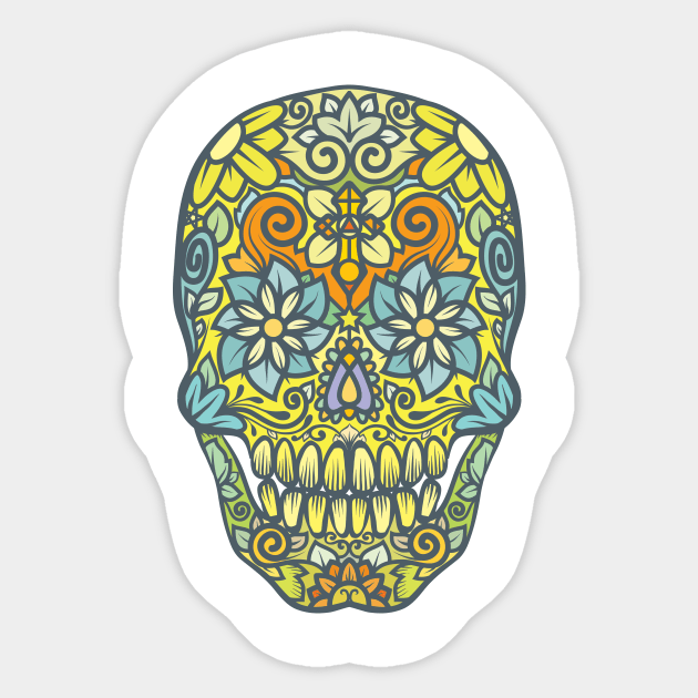 Smiley skull Sticker by Moxarra